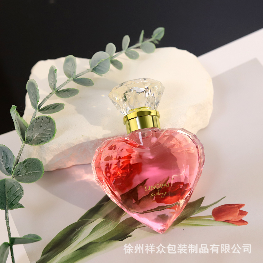 Love specific admite la fabricación de botellas vacías de vidrio de perfume transparente artesanal con tapa de aspersor, botellas de spray portátiles