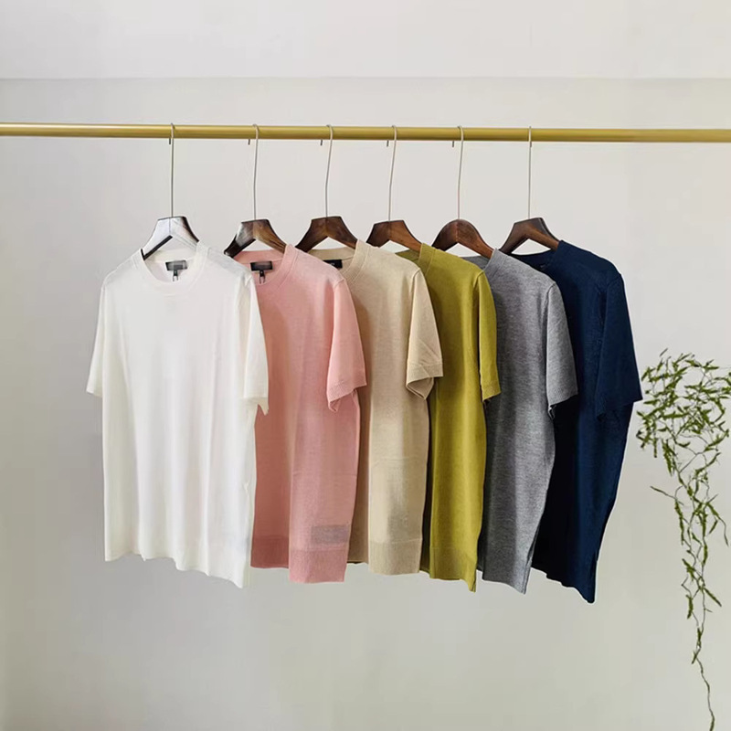Classic Simple Basic Style Fine-Spun Linen Blend Crew Neck Knit Shirt Short-Sleeve Versatile for Commuting Th Spring/Summer Short-Sleeve T-Shirt Classic Simple Basic Style Fine-Spun Linen Blend Crew Neck Knit Shirt Short-Sleeve Versatile for Commuting Th Spring/Summer Short-Sleeve T-Shirt