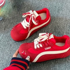 校园风糖果色可爱德训鞋2025夏季双鞋带平底单鞋学生时尚板鞋女