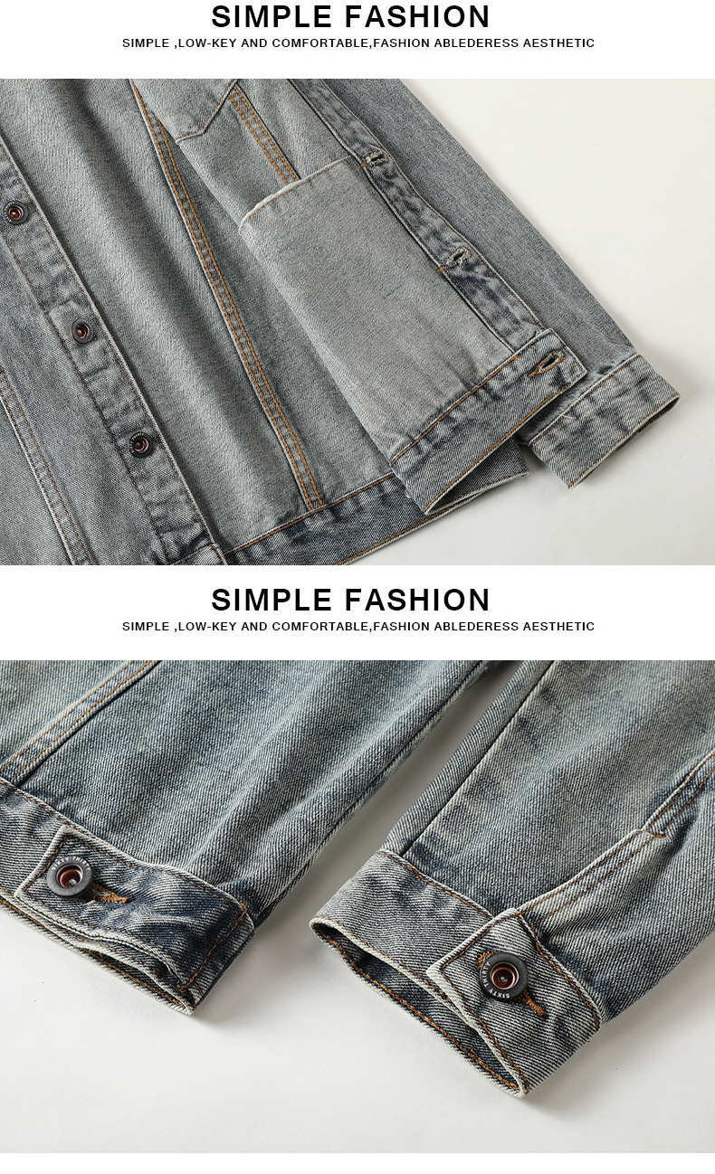 Men's Denim Jacket For Men Spring Autumn Loose Workwear Style_voghion.com