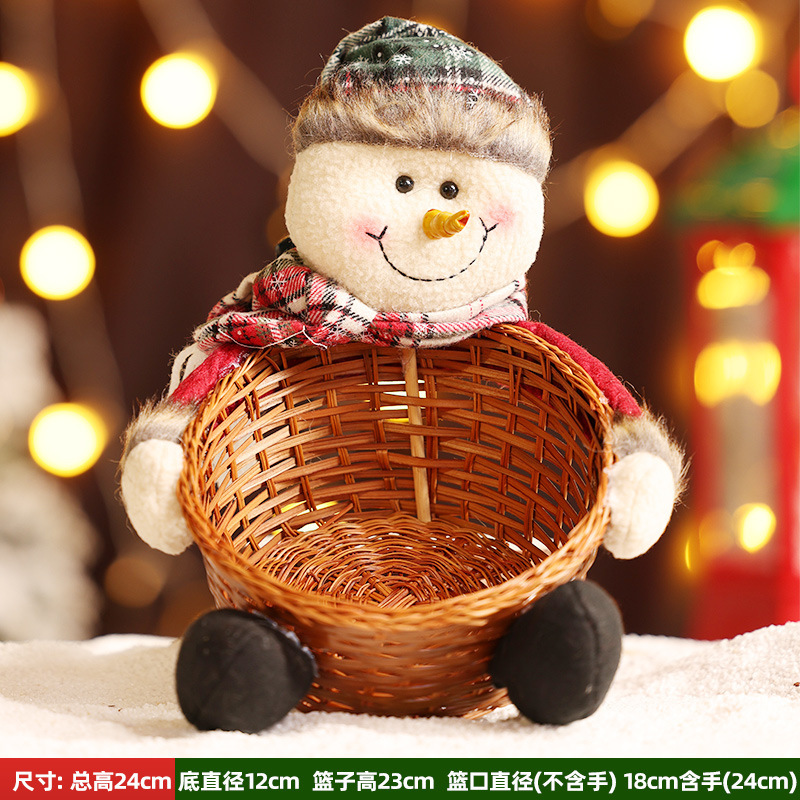 クリスマス装飾品キャンディー枠プレゼント衣装飾り道具サンタクロース雪だるまプレゼントバスケットデスクトップ人形|undefined