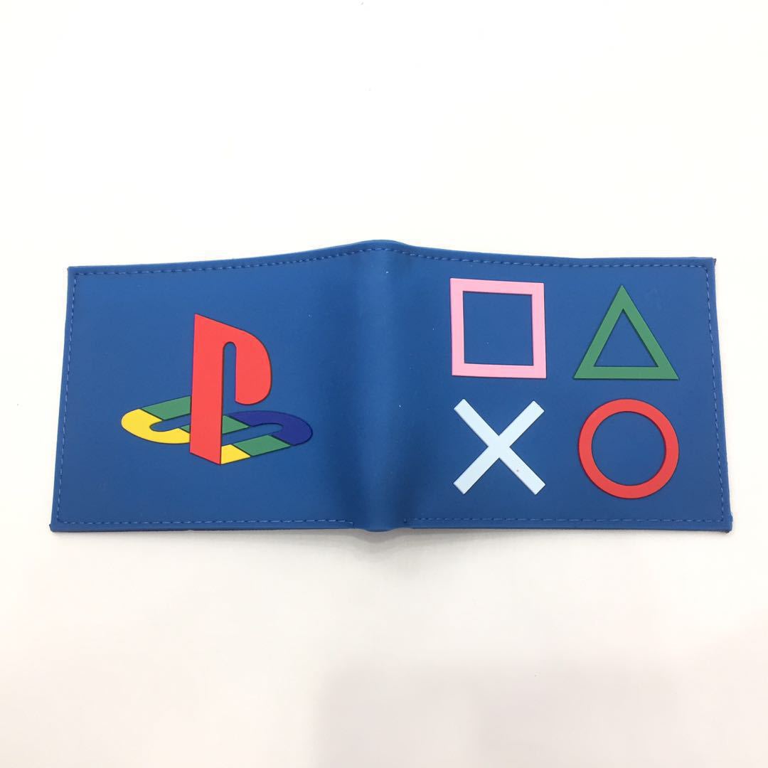 Cartera PSP, botón de control de patrón de mango de juegos, cartera corta de dos plegas, cartera PU juvenil