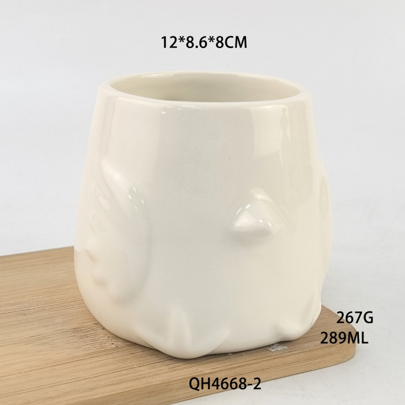 Inventario lindo pareja 3D estereoscópico pájaro de cerámica taza de agua creativa taza de animales 3D blanco puro