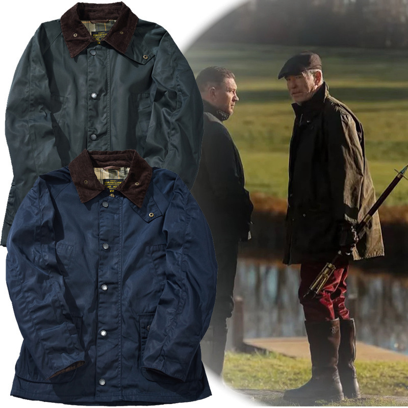 Okonkwo Zhang Songwen's Same Style Hunting Waxed Jacket, Mid-Length Trench Coat, Beaufort Waist-Cinching Version Okonkwo Zhang Songwen's Same Style Hunting Waxed Jacket, Mid-Length Trench Coat, Beaufort Waist-Cinching Version