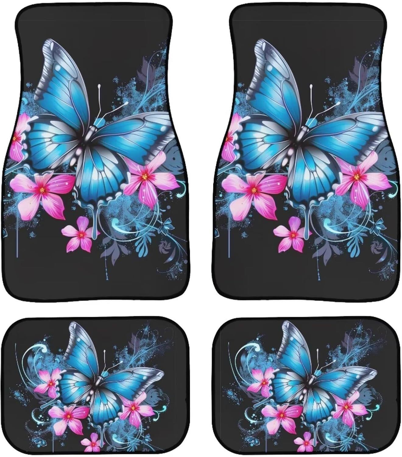 Cross-border Amazon Retro Flower Crystal Velvet Car Mat Easy-care Non-slip Dirt-resistant Comfortable Universal Mat