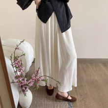 肌理感白色半身裙女夏薄款2025新款今年流行爆款垂坠感新中式长裙