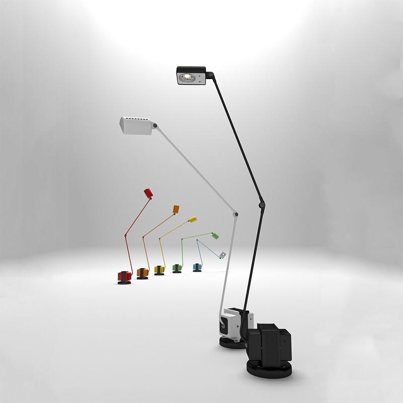 Lumina Floor Lamp Designer Minimalist Dimmable Retro-Style Adjustable Swing-Arm Reading Lamp for Living Room and Study