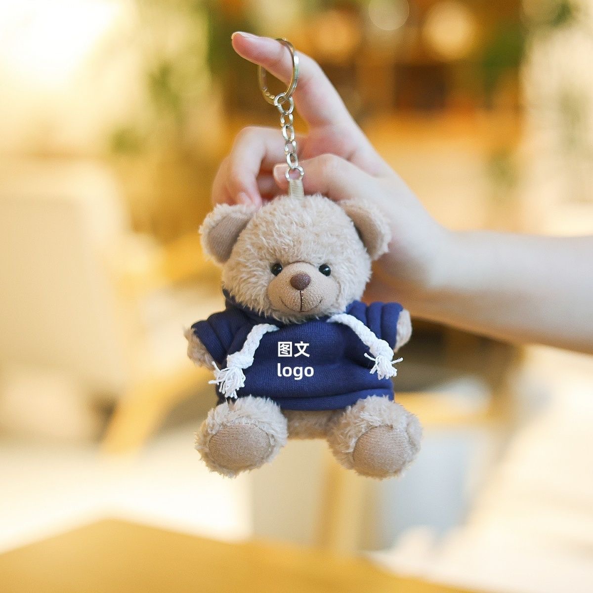 Vestido Teddy Bear colgante 12 cm emblema de patrón de muñeca de oso muñeca de regalo de actividad se puede imprimir LOGO