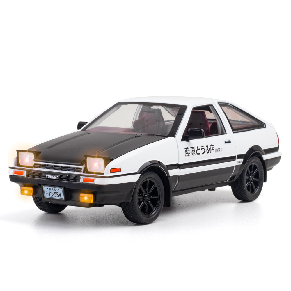 Jianyuan aleación coche modelo 1:24 cabeza texto DAE86 tire hacia atrás con sonido y luz juguete coche música modelo decoración colección