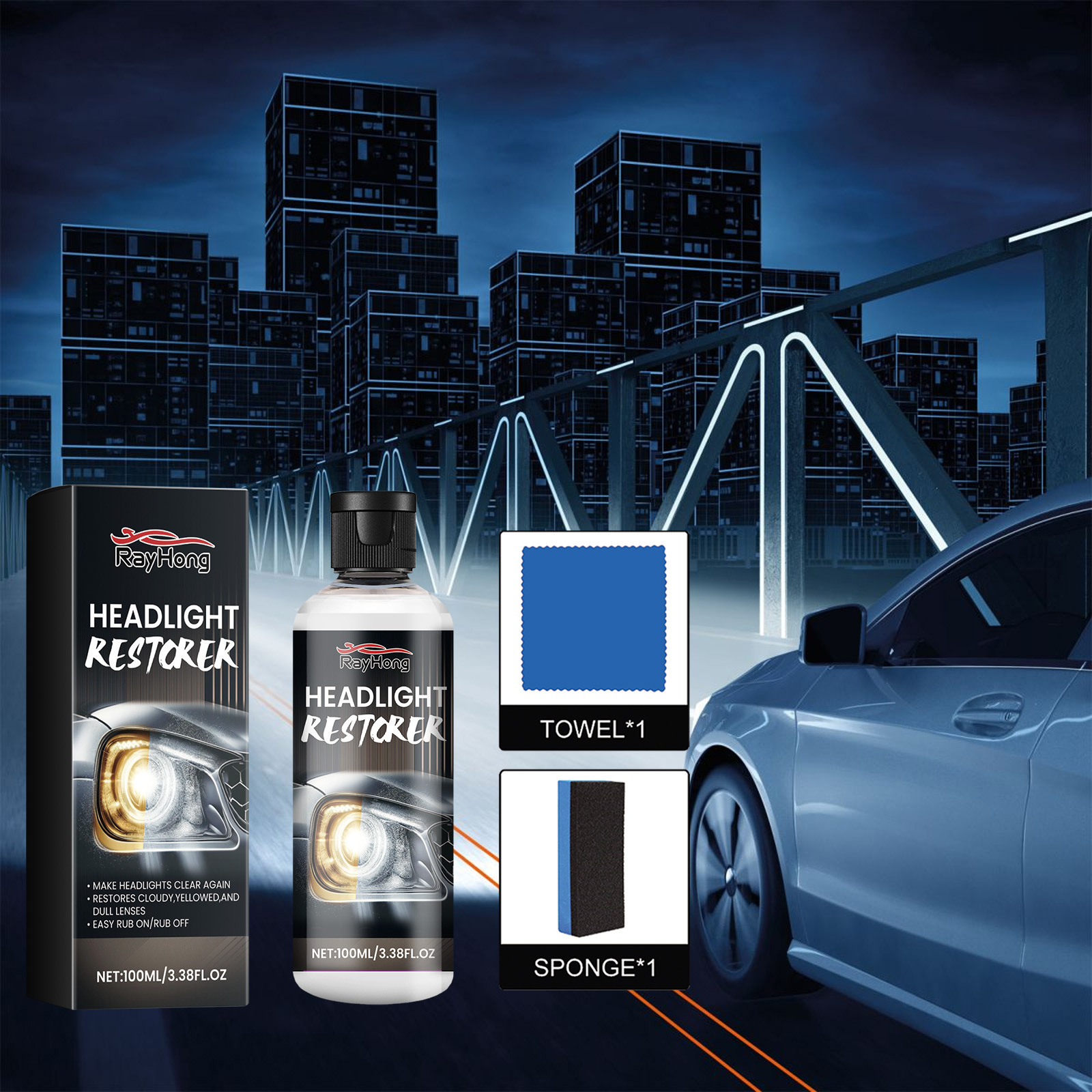 Rayhong Car Headlight Polishing Liquid Car Headlight Scratch Repair Renovation Maintenance Brightening Coating Polishing Liquid