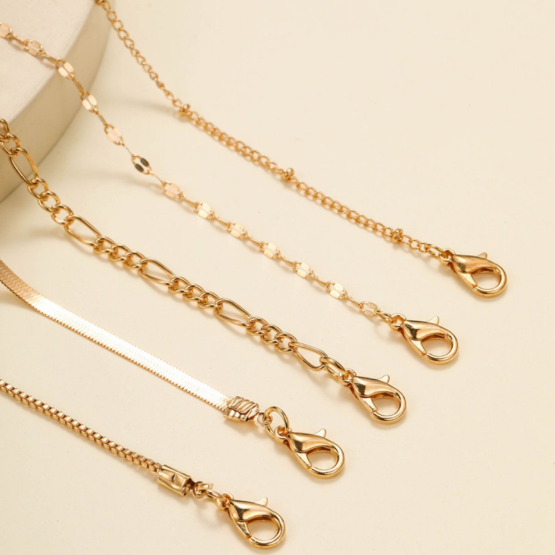 Cross-border Best-selling Basic Bracelet 6-piece For Women, Simple And Stylish Versatile Metal Chain Multi-layer Set_voghion.com