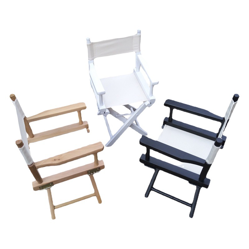 Children's director chair full solid wood chair game chair backrest folding log color chair a generation of hair
