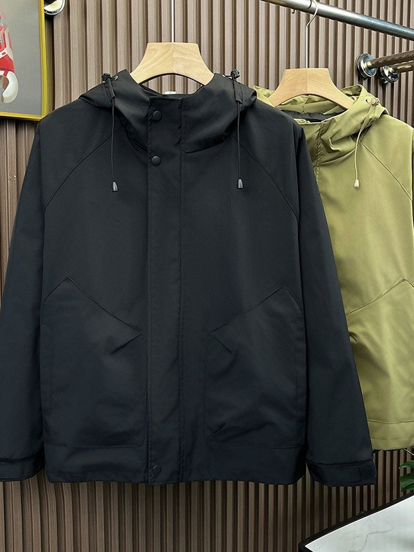 Chaqueta de primavera y otoño Chaqueta de hombre Chaqueta a prueba de viento Top de color sólido con capucha moda nueva moda casual suelta ropa de trabajo marea