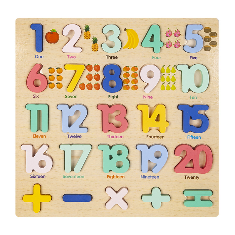 Niños mayúsculas y minúsculas letras inglesas tablero de agarre de madera 1-6 juguetes educativos de educación temprana cognitiva de aprendizaje del bebé al por mayor