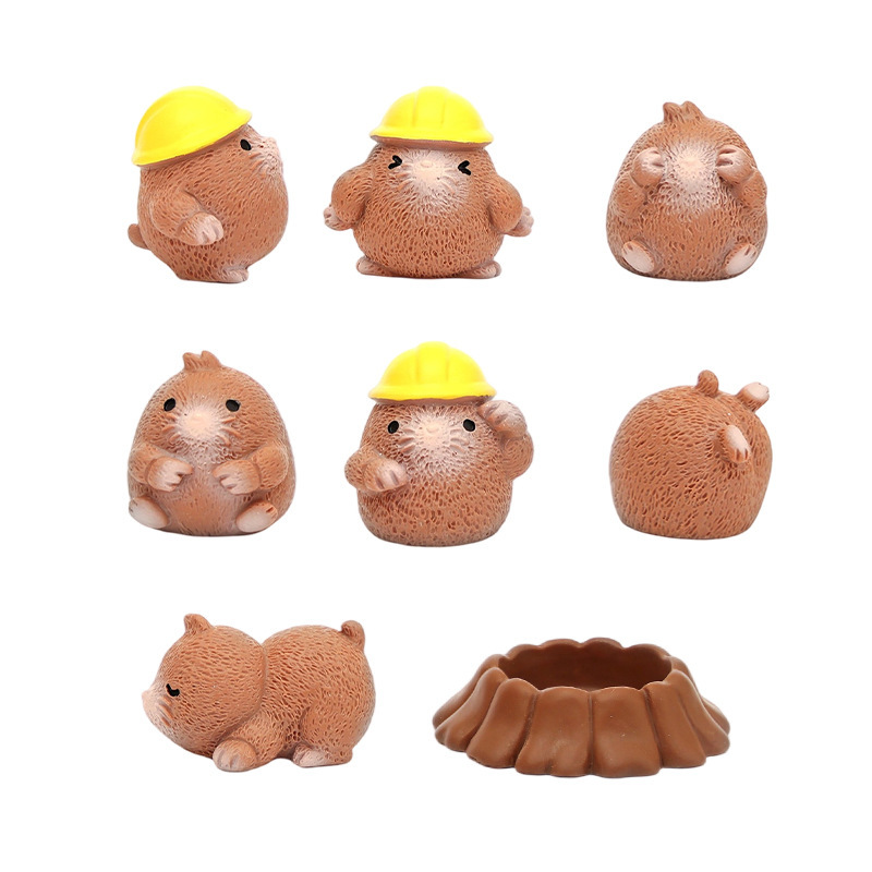 マイクロランドスケープクリエイティブかわいい小さなモグラ diy ガーデニング造園装飾ドールハウスオフィスデスクトップ装飾品|undefined
