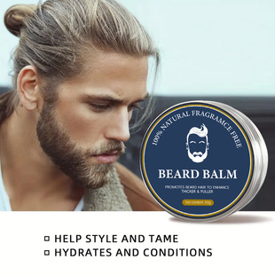 Cross-Border Export Beard Balm Beard Cream Men's No-Wash Beard Oil Conditioner Beard Styling Cream Beard Cream