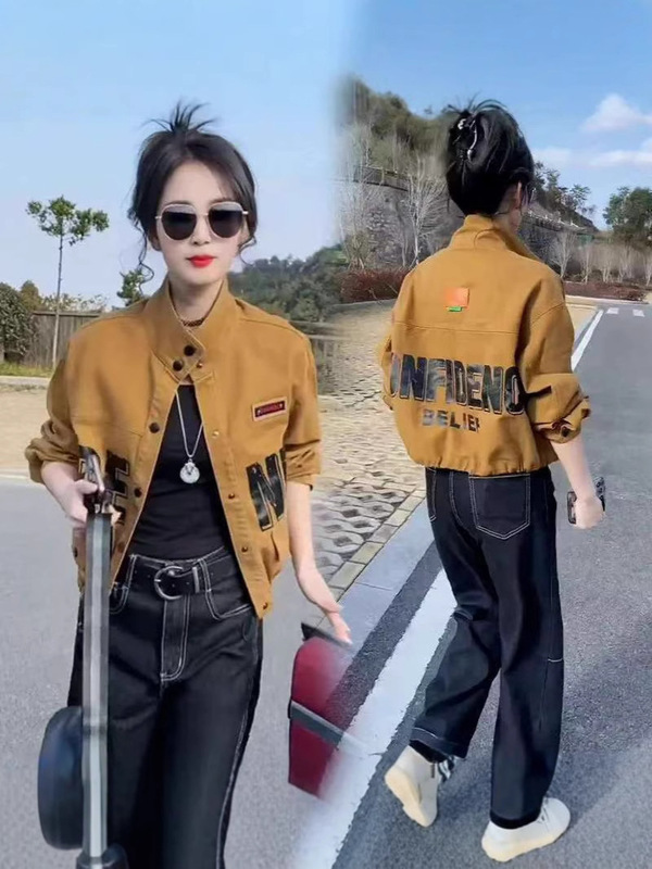 时尚休闲短外套女士2025春季新款小个子气质炸街宽松百搭夹克上衣|undefined