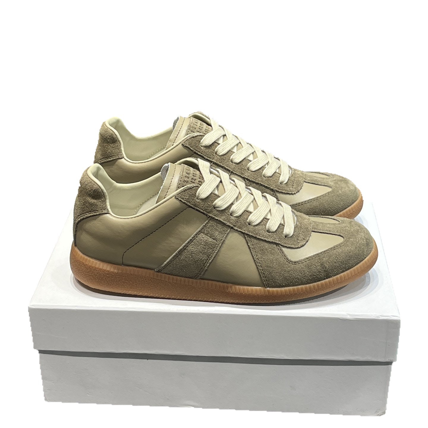 High-end Men's Casual Leather Trainers With Thick Sole, Versatile_voghion.com