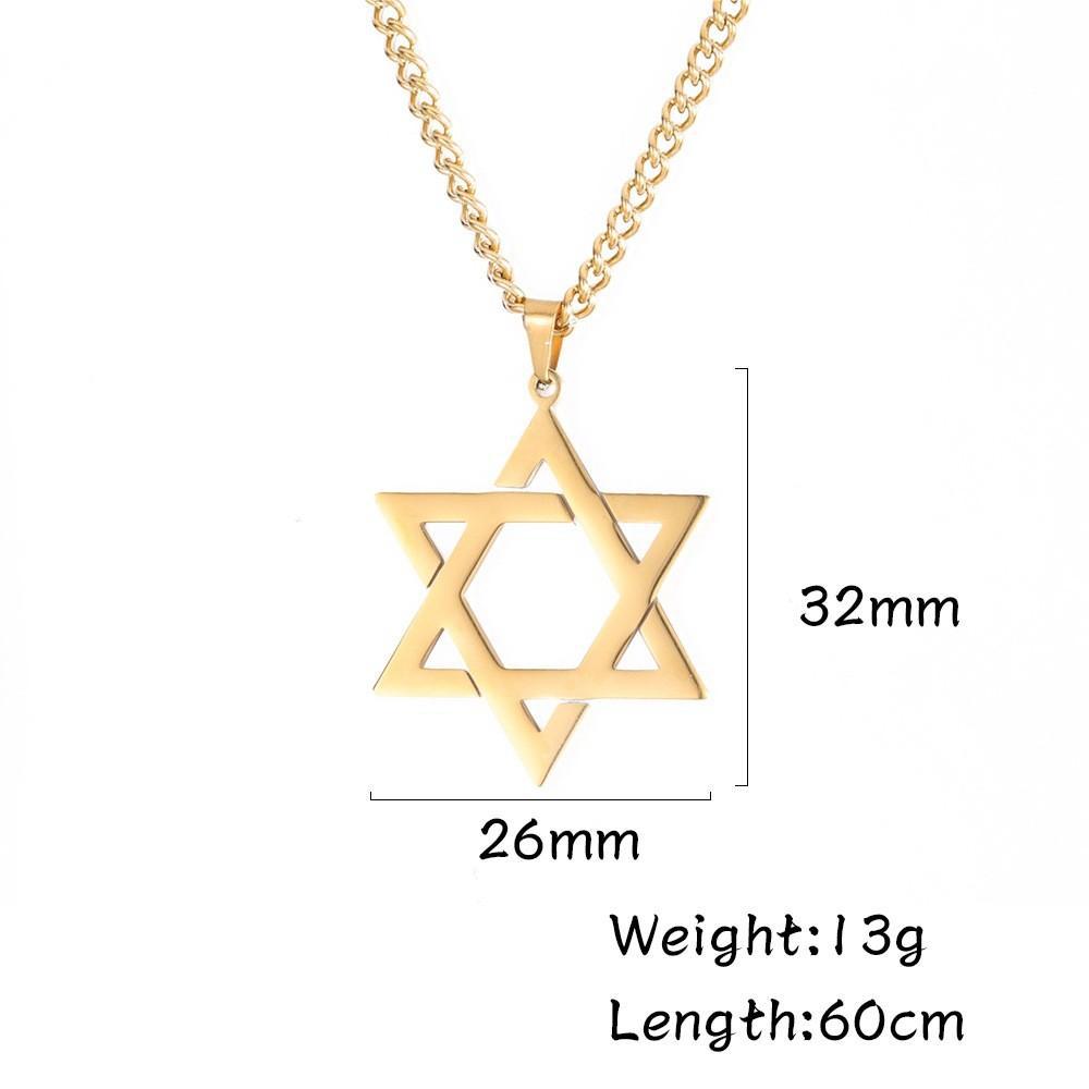 Wholesale Simple Style Hexagram Titanium Steel Pendant Necklace display picture 2