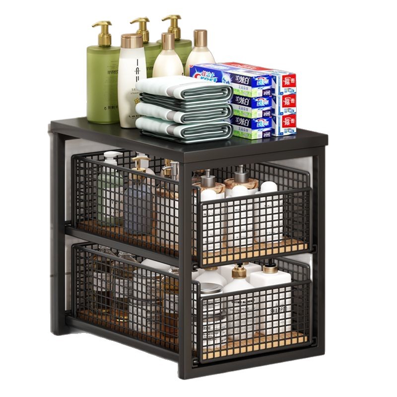 Rack de almacenamiento de fregadero tipo cabina de baño de extracción caja de almacenamiento debajo del gabinete de baño multicapa bastidor de la cesta deslizante debajo del marco estratificado