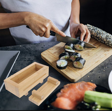 创意竹制寿司盒厨房家用竹木盒适用餐厅自制寿司木盒矩形寿司模具