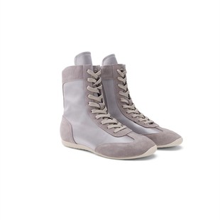 Sgirl Twtw2025 New Autum Genuine Leather Patchwork Flats Casual Strap Short Boots Fashion Boots Women's Boots