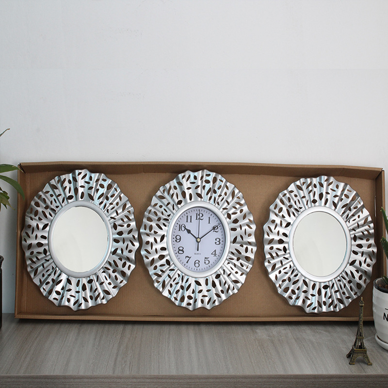 Reloj de pared europeo/americano moderno simple, reloj triple decorativo, reloj de cuarzo creativo de moda para sala/comedor