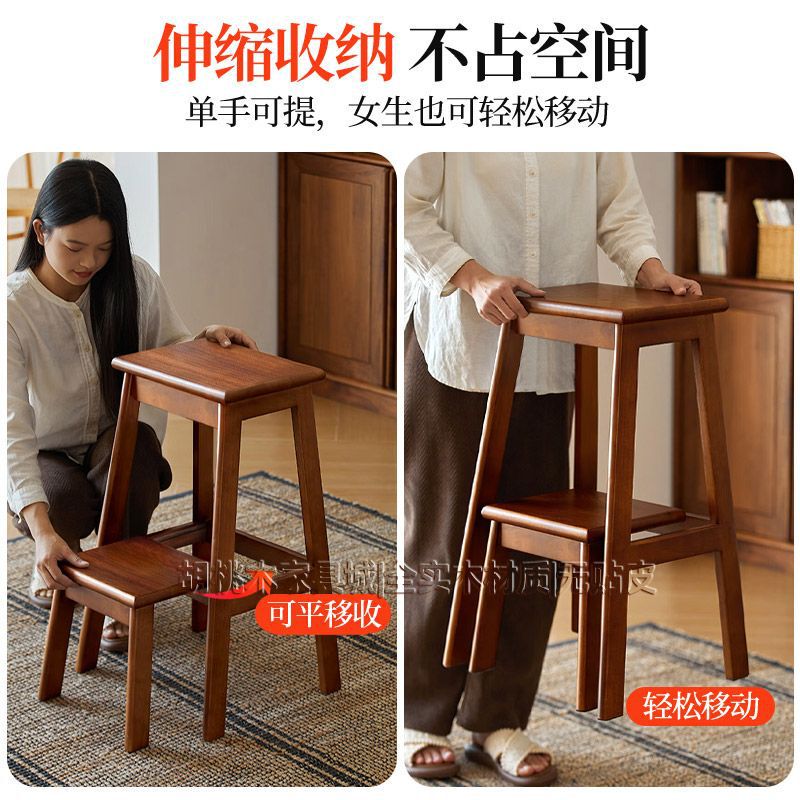 全实木梯凳厨房高处取物凳子梯子二合一两用中老年万能椅子十八怪|undefined