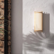 日式原木风壁灯led客厅背景墙入户门口庭院墙侘寂风走廊实木壁灯
