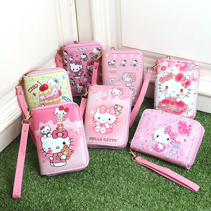 Cross-border Foreign Trade Cartoon Cat Kt Small Wallet with Card for Men and Women Small Bag for Men and Women and Children Portable Coin Purse Cross-border Foreign Trade Cartoon Cat Kt Small Wallet with Card for Men and Women Small Bag for Men and Women and Children Portable Coin Purse