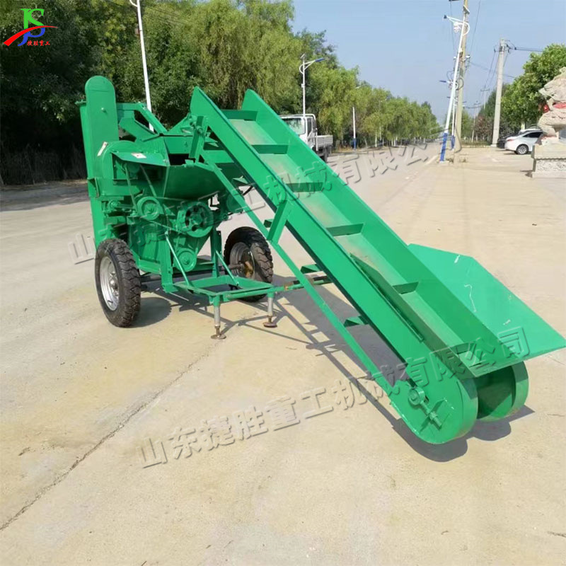Trilladora de maíz de alimentación automática, equipo de trilla de cinta transportadora agrícola, trilladora diésel de 15 caballos de fuerza