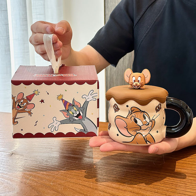 Taza de Cerámica con Tapa, Cerámica, Resistente a Altas Temperaturas, para Hogar y Oficina