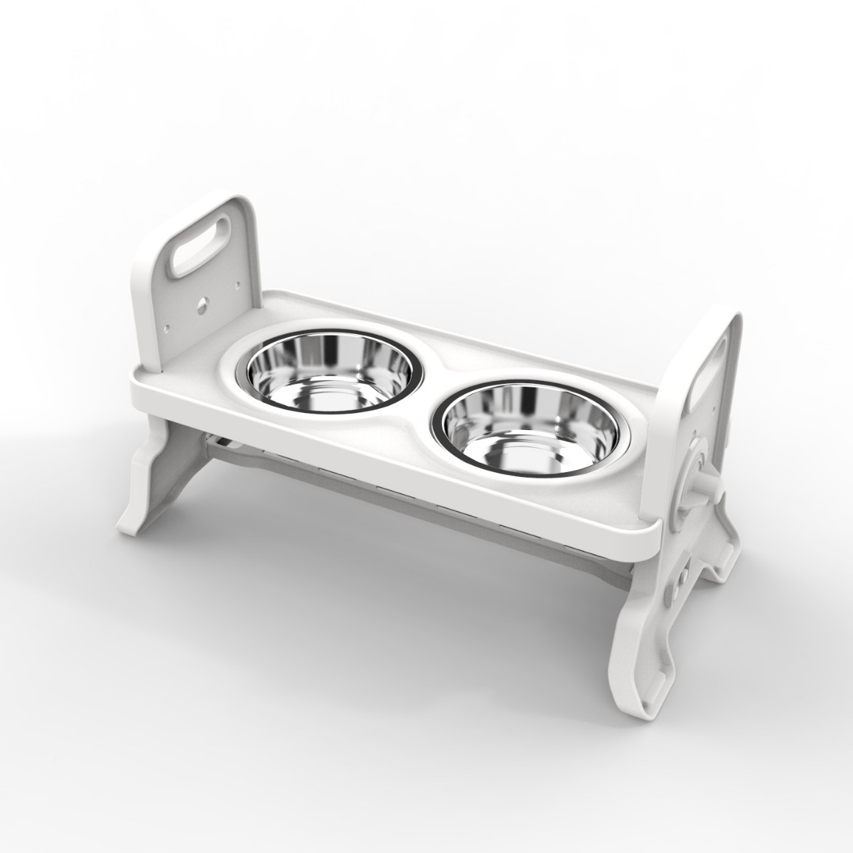 Altura ajustable Pet Bowl rack de elevación de acero inoxidable gato tazón de fuente de elevación de doble propósito perro tazón de fuente de alimentación inclinada estante