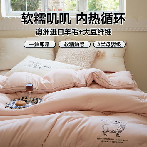 Winter waxy cotton wool quilt soy quilt core thickened soy fiber winter quilt spring and autumn quilt home textile wholesale group purchase