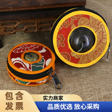尼泊尔手工锦布刺绣碰铃套叮响包装盒引磬法器套藏式用品佛具批发