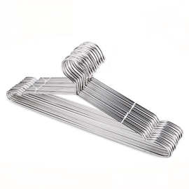 无磁201不锈钢衣架实心金属不生锈宿舍挂衣架3.0粗42长衣架批发