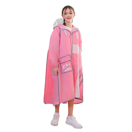 Mumeng student raincoat children's split type boys and girls go to school with school bags, middle and large children's full length rainproof clothing