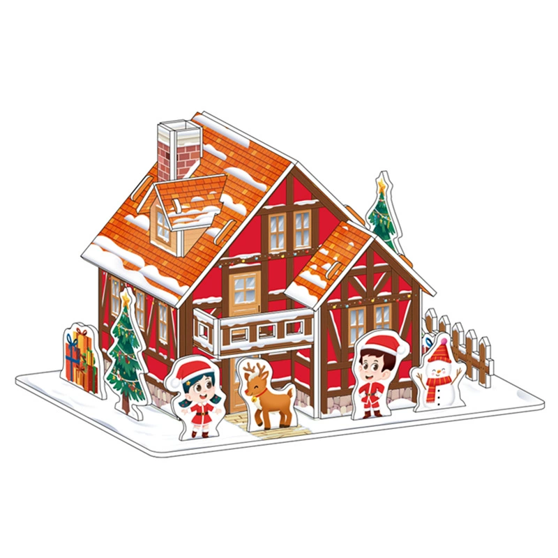 Three dimensional brainteaser, toy, house, interactive constructor, DIY, in 3d format, family style, Birthday gift