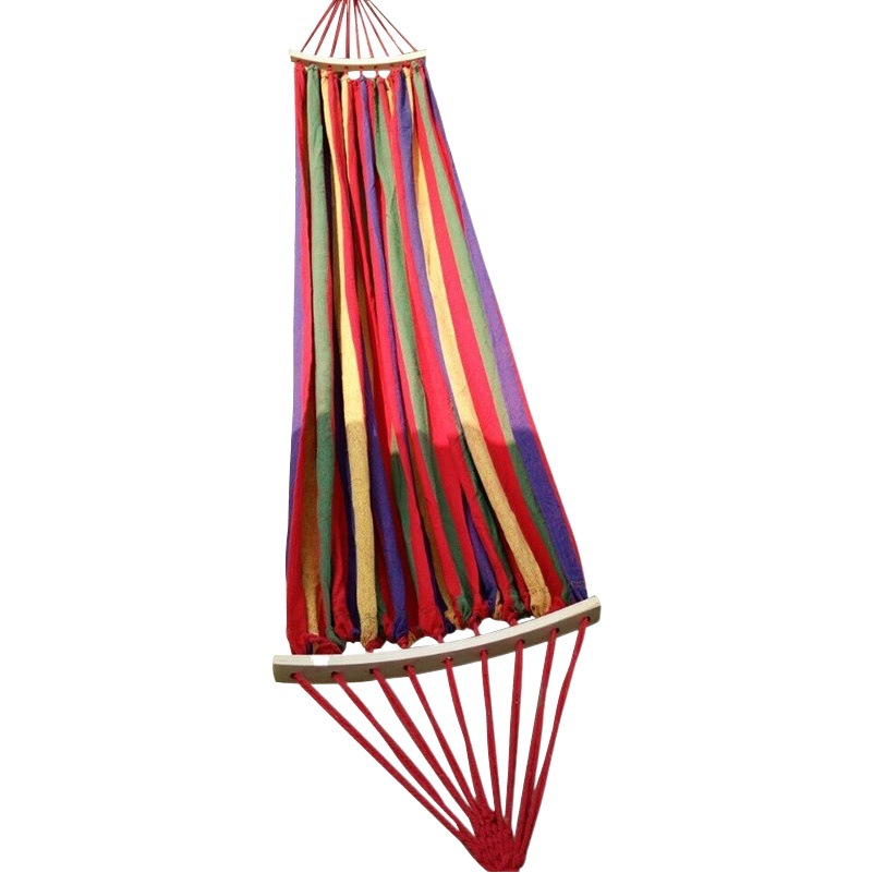 Hamaca de lona delgada transfronteriza hamaca con palo anti-vuelco hamaca al aire libre Individual Doble columpio hamaca al por mayor