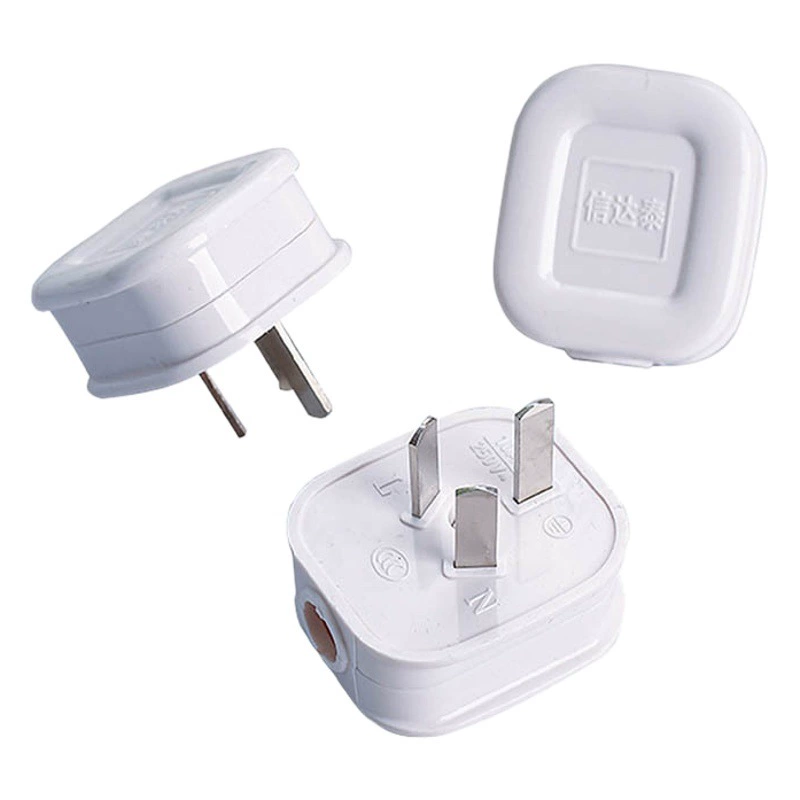 Вилка прямая продажа, буква Datai, белая огнестойкая Классическая трехполюсная Вилка питания, трехконтактная вилка из чистой меди, только вилка для проводки