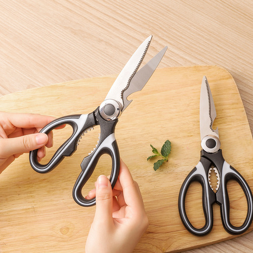 Thickened kitchen scissors wholesale strong chicken bone scissors household stainless steel panda scissors large scissors multifunctional food scissors