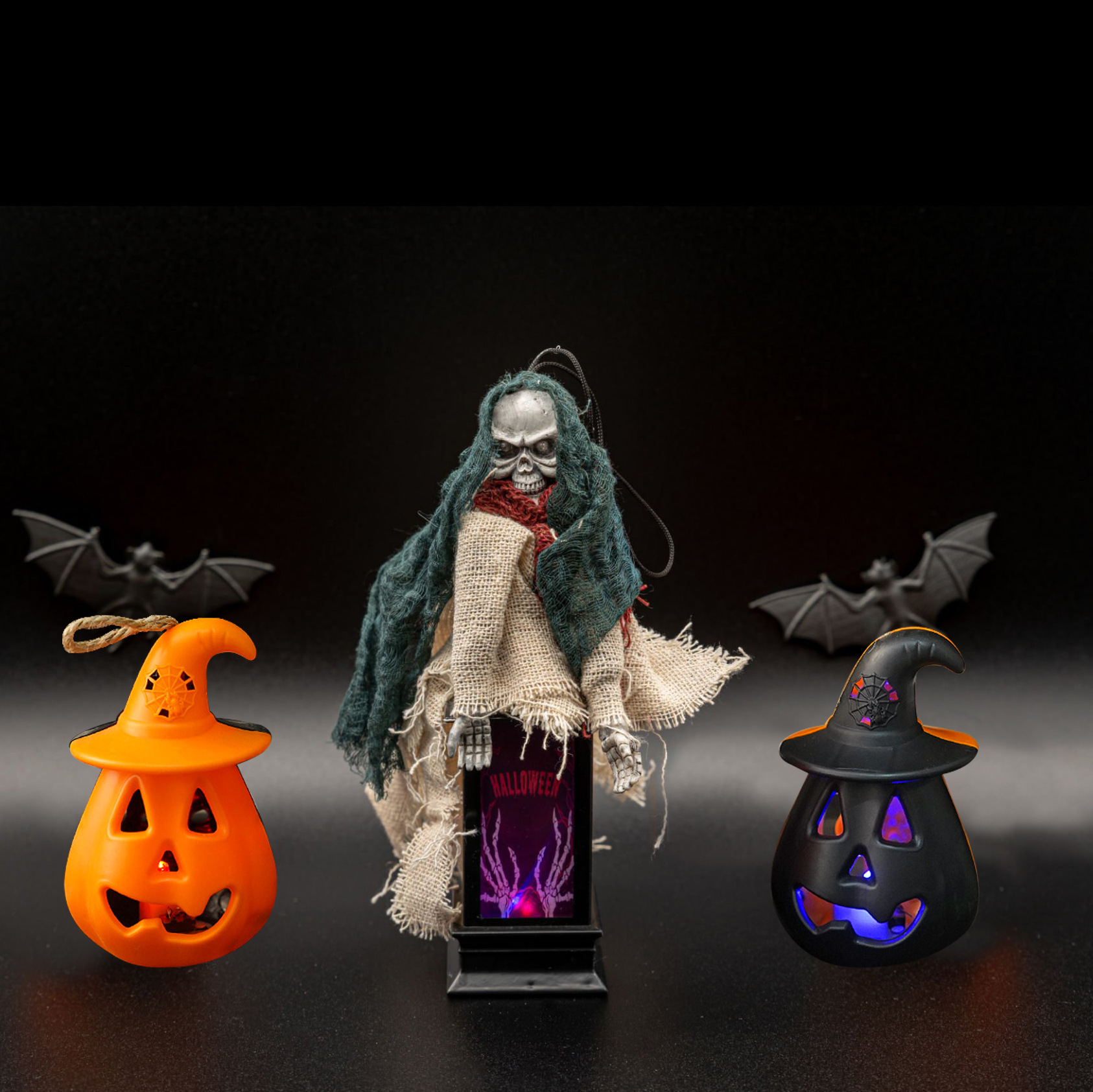 Decoración de Halloween lámpara de calabaza LED luminosa decoración lámpara de calabaza barra sala secreta props de decoración de Halloween al por mayor