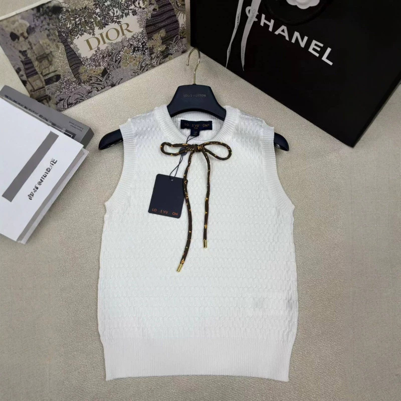 Nanyou's New L-Style Tie-Neck Knit Vest, Fashionable High-Quality Luxury Women's Clothing, Versatile High-End Version