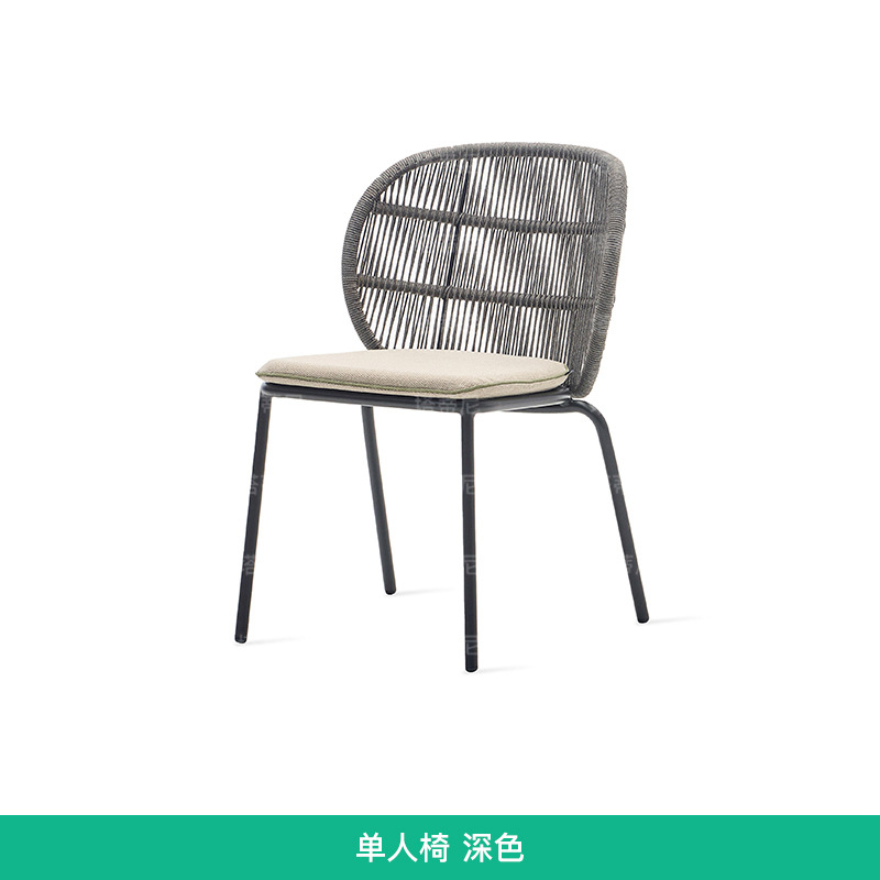 Muebles de patio para exteriores, muebles de ocio para terraza de hotel o villa, muebles de jardín impermeables con protección solar, juego de sillas de comedor de ratán.