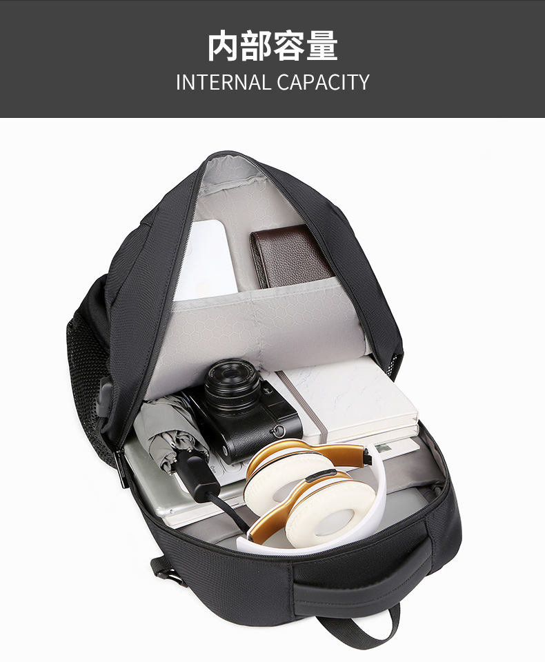 Student schoolbags, usb large-capacity backpacks, men's multi-pocket laptop bags, business commuting travel backpacks undefined