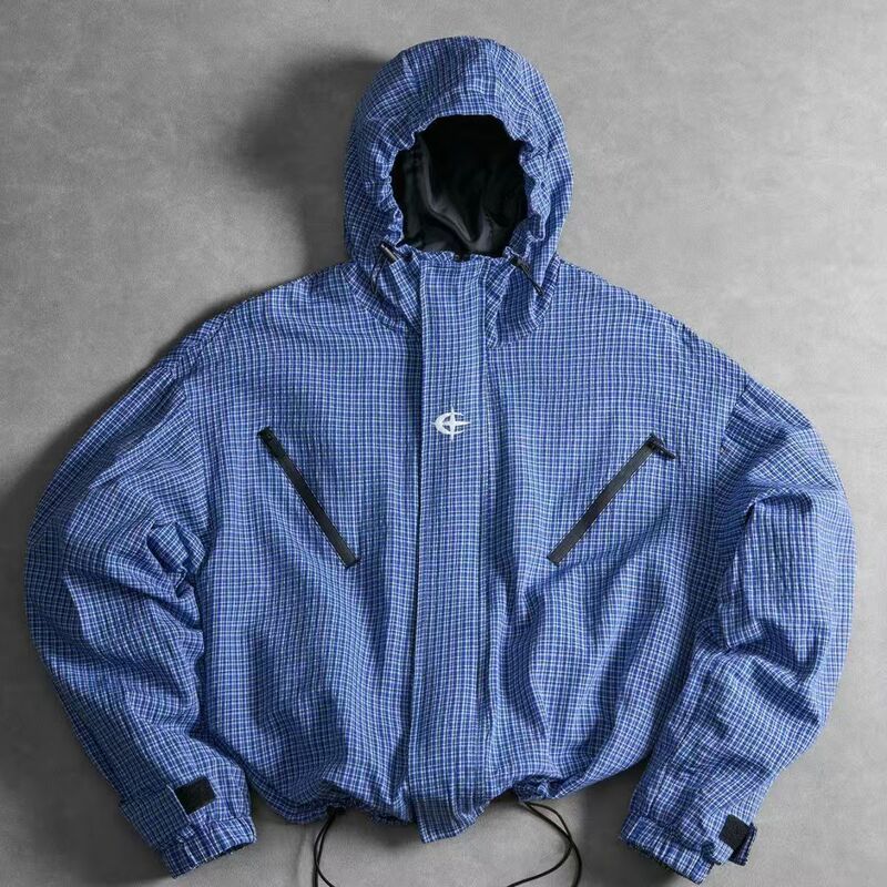 Plaid hooded loose jacket, new autumn casual Korean-style hooded jacket Plaid hooded loose jacket, new autumn casual Korean-style hooded jacket