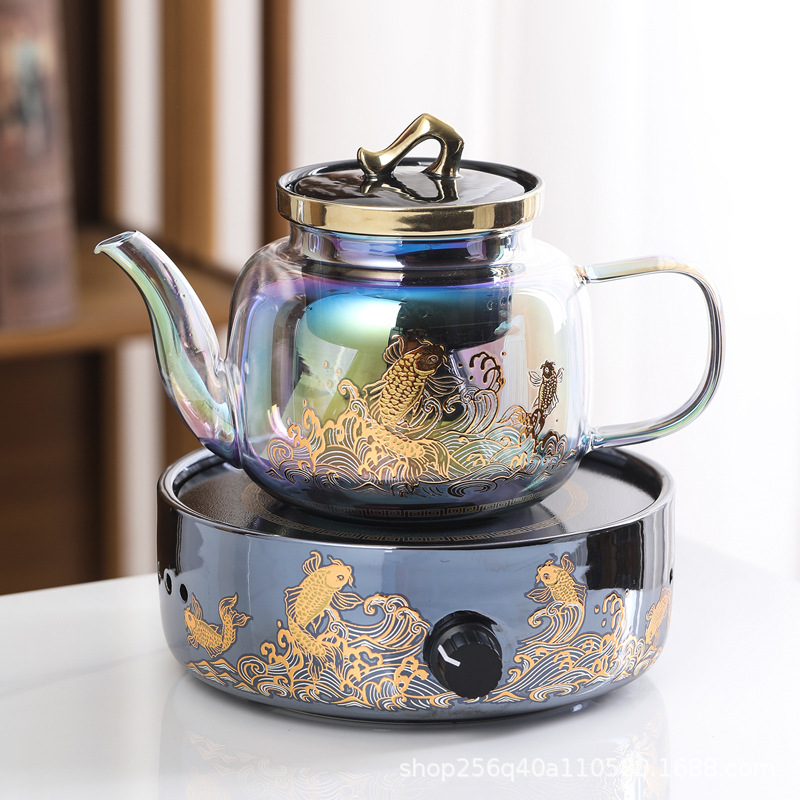 玻璃煮茶壶蒸汽煮茶炉茶具套装煮茶器网红家用自动烧水壶电陶炉