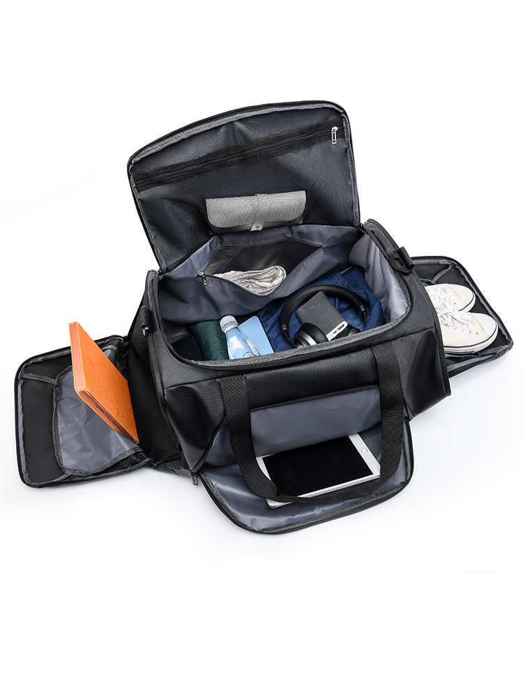 Resistente al agua de gran capacidad de acondicionamiento físico película de envoltura de tela Oxford multifuncional de alta calidad bolso de viaje doble espalda bolso de mano