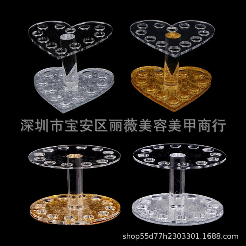 Nail Art Supplies Nail Pen Display Stand Round Display Stand Acrylic Pen Holder Love Heart Pen Holder