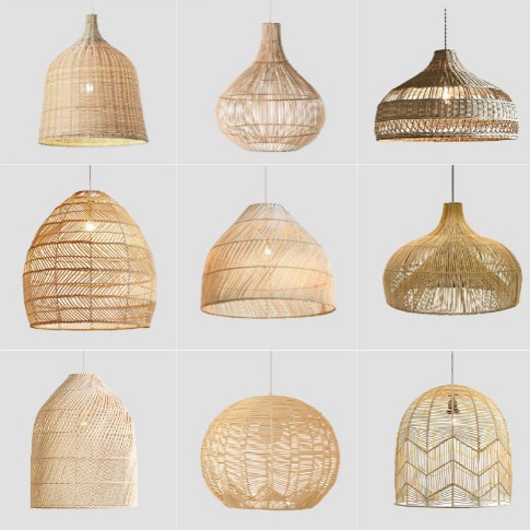 Lámparas de bambú trenzadas Lámparas de bambú tiendas de hotpot chino restaurantes tiendas de lámparas de arte de bambú residencias comerciales lámparas de sala de té